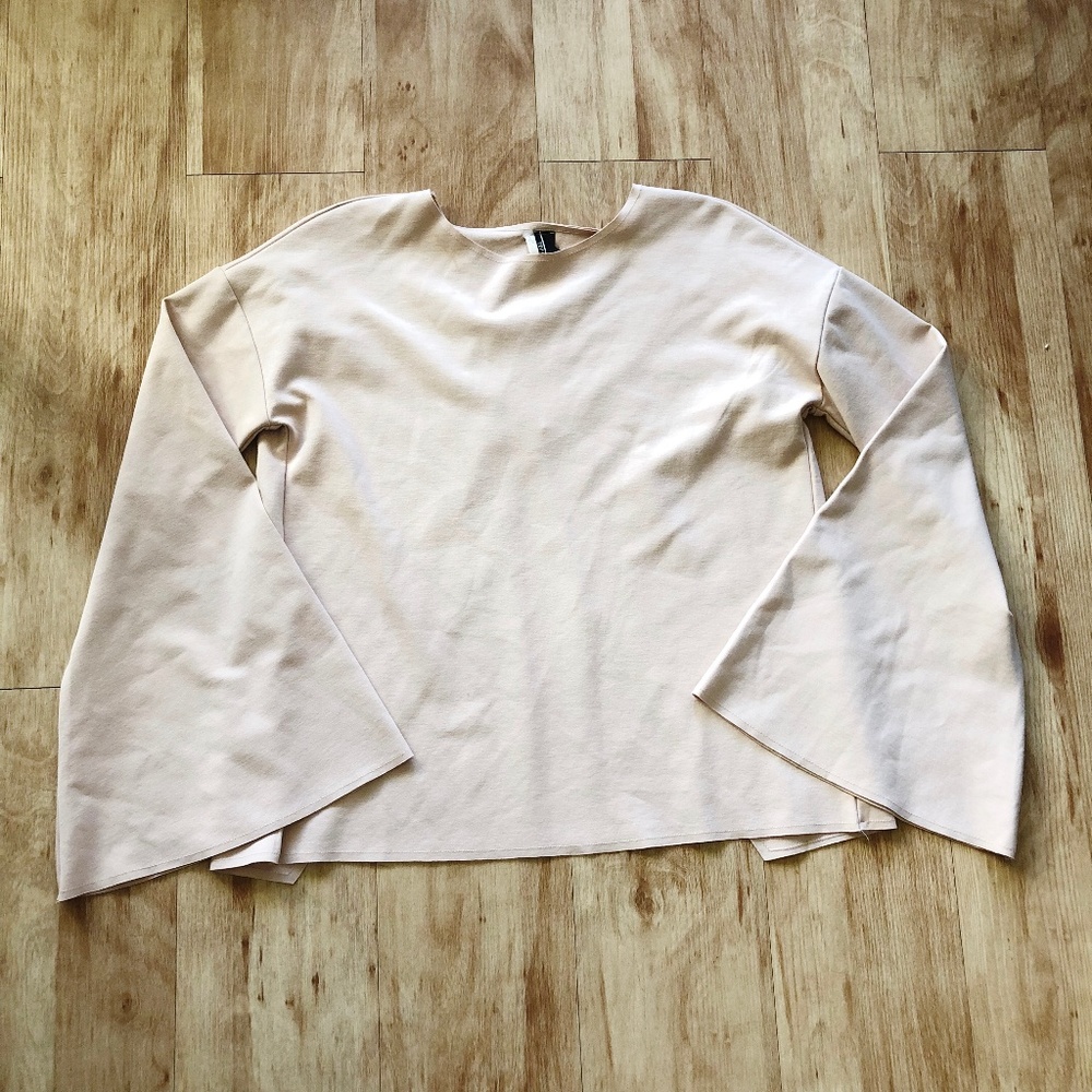 Topshop Split Back Bell Sleeve Top